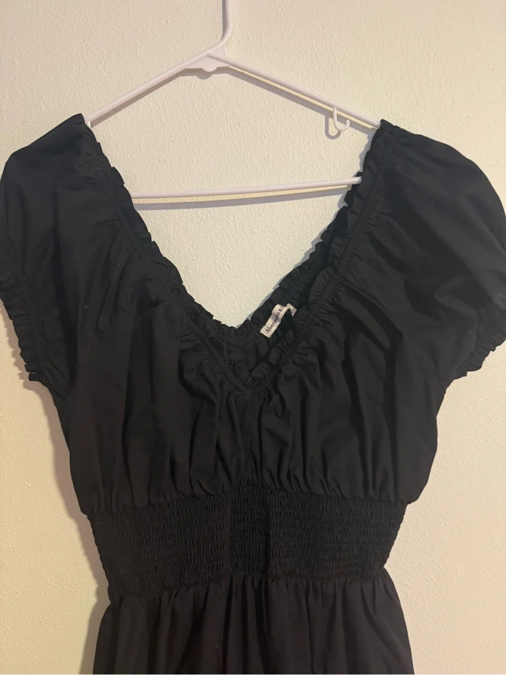 Abercrombie & Fitch Black V-Neck Tiered Maxi Dress